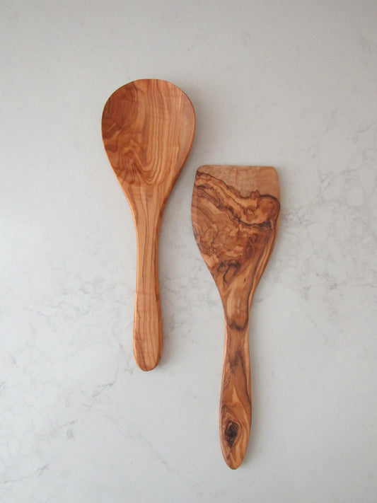 Olive Wood Spatula + Serving Spoon